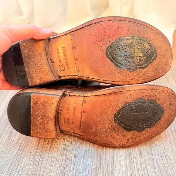 Fiorentini + Baker Eli Eternity Biker Brown Leather Boots Size 38 US 7.5 Biker - Picture 7 of 9